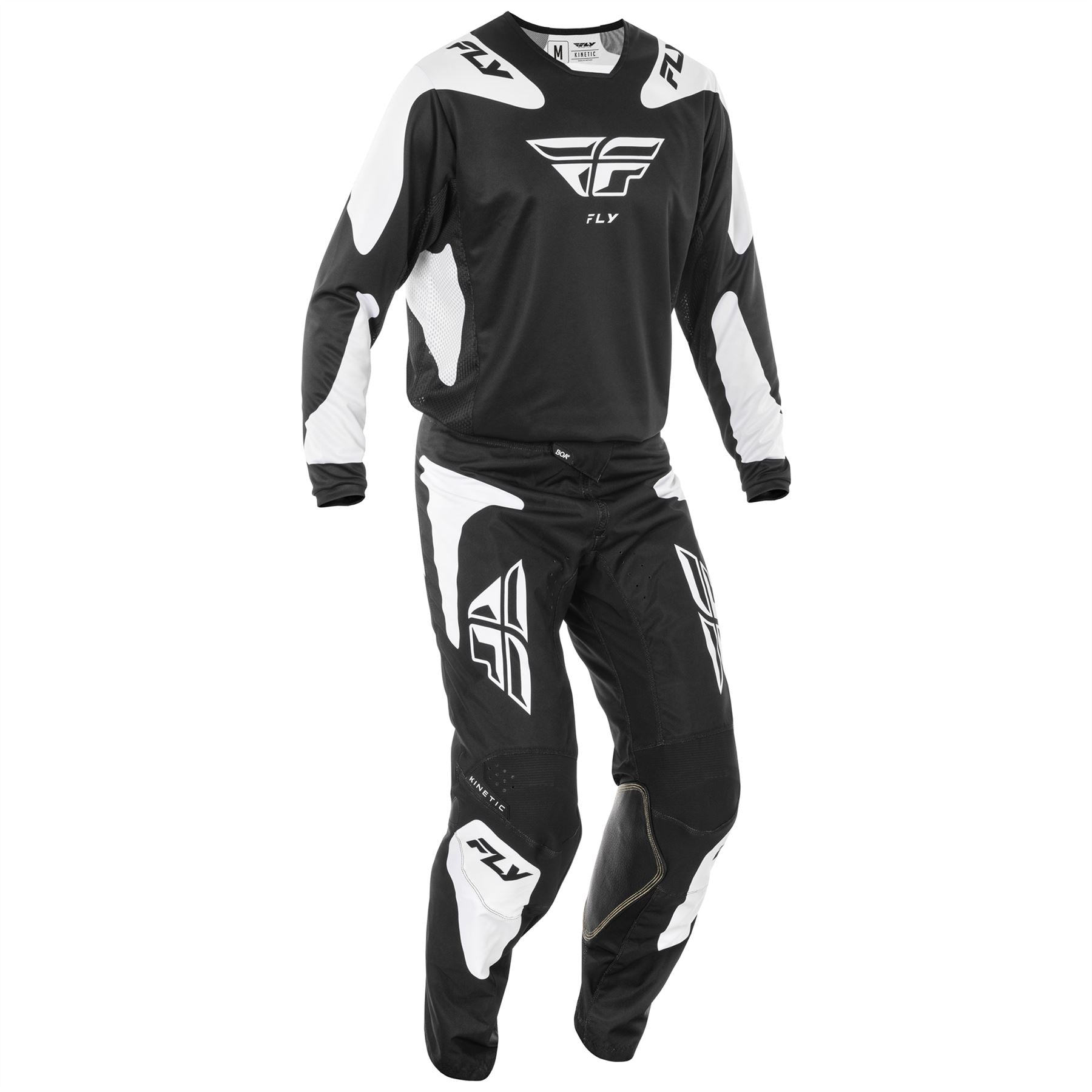 Fly Racing 2025 Motocross Combo Kit Kinetic Sym Black White
